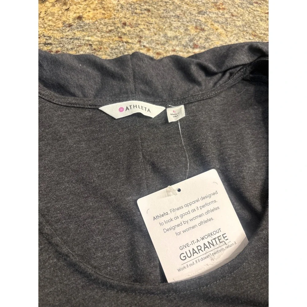 NWT Athleta Gray Sleeveless Surplice Jersey Duet Dress 398851-02 Large $98